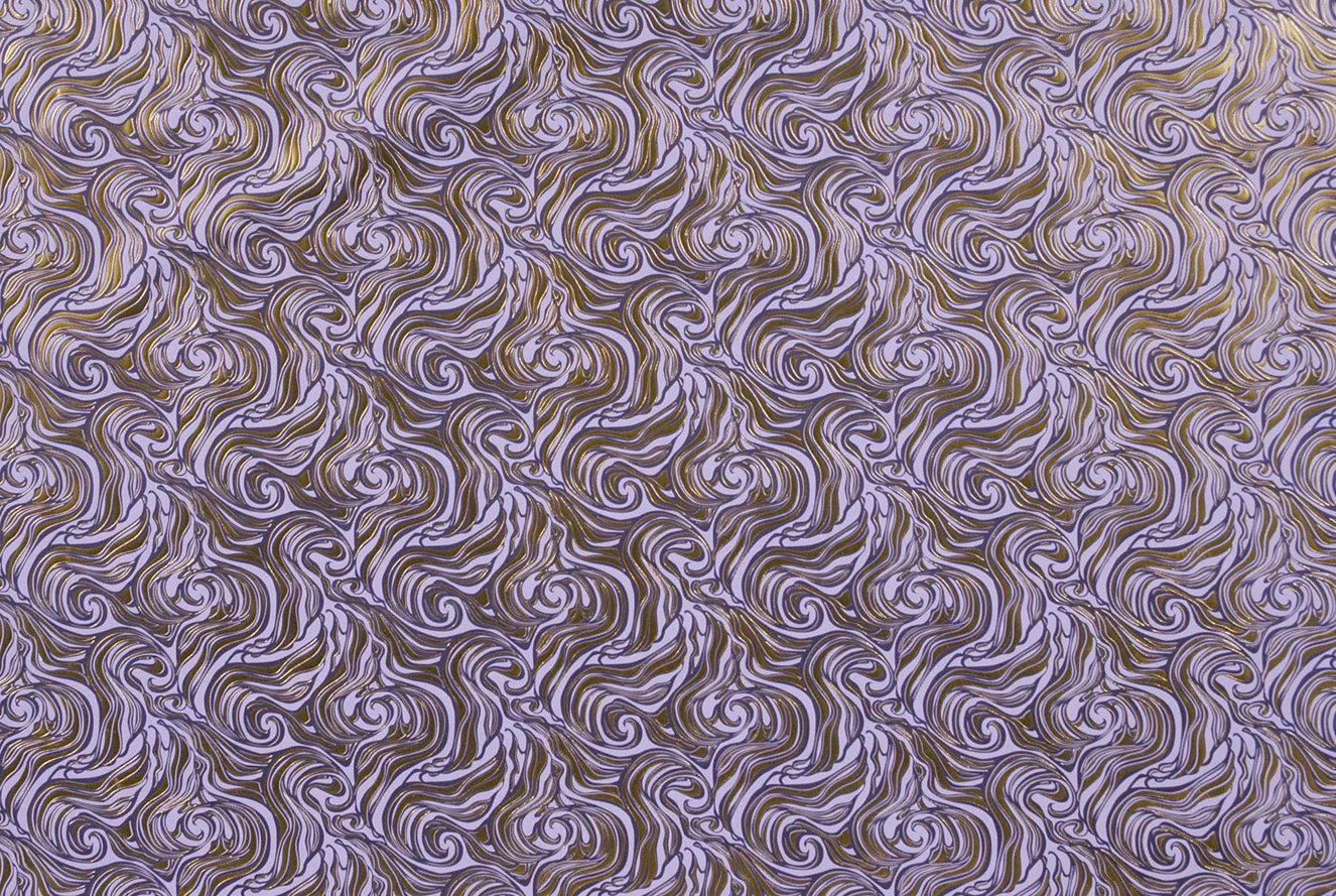 Italian Letterpress Marble Lavender/Gold