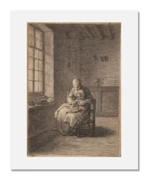 Jean François Millet, The Knitting Lesson