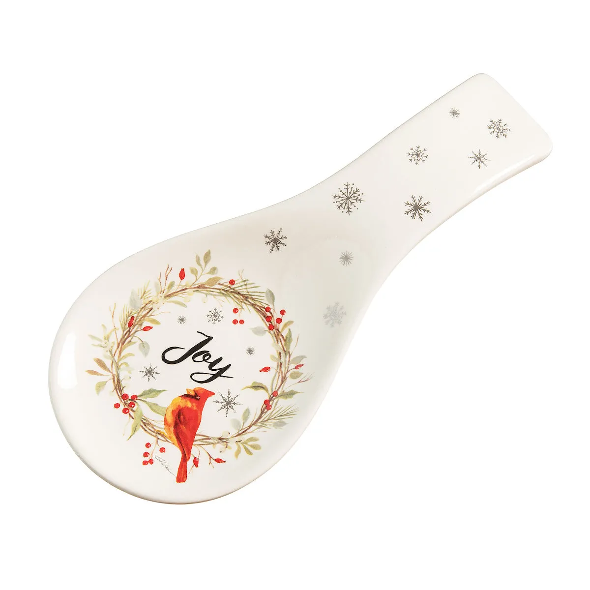 Joy Cardinal Wreath Spoon Rest
