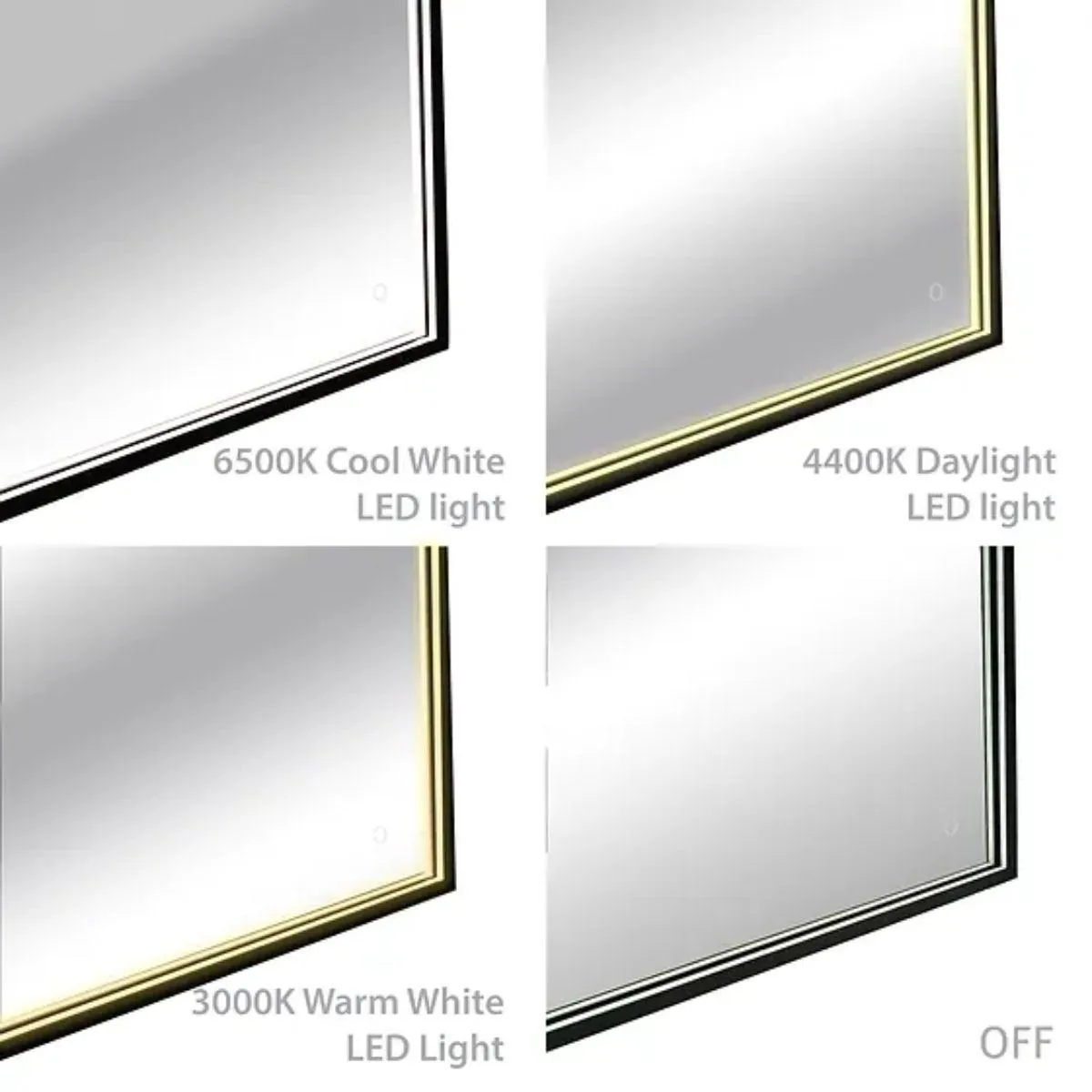 Keanu 48 In. X 36 In. Tri-color LED Wall Mirror With Touch On/Off Dimmer Function