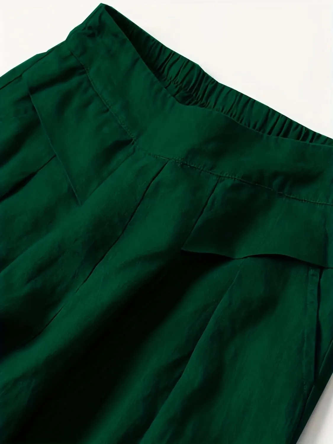 Kubbon Women's Cotton Linen High Waisted Palazzo Pants Wide Leg Lounge Pants Flowy Summer Drawstring Slimming Trousers