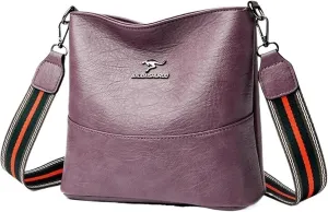 Ladies Solid Colour Shoulder Chain Crossbody Bucket Bag