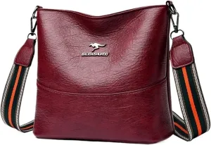 Ladies Solid Colour Shoulder Chain Crossbody Bucket Bag