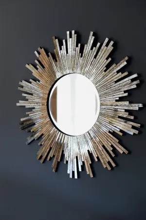 Large Burnished Sunburst Mirror