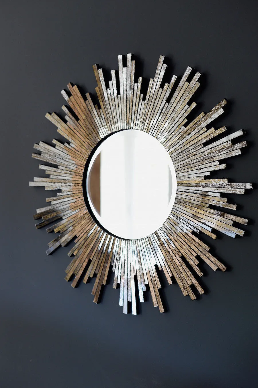 Large Burnished Sunburst Mirror