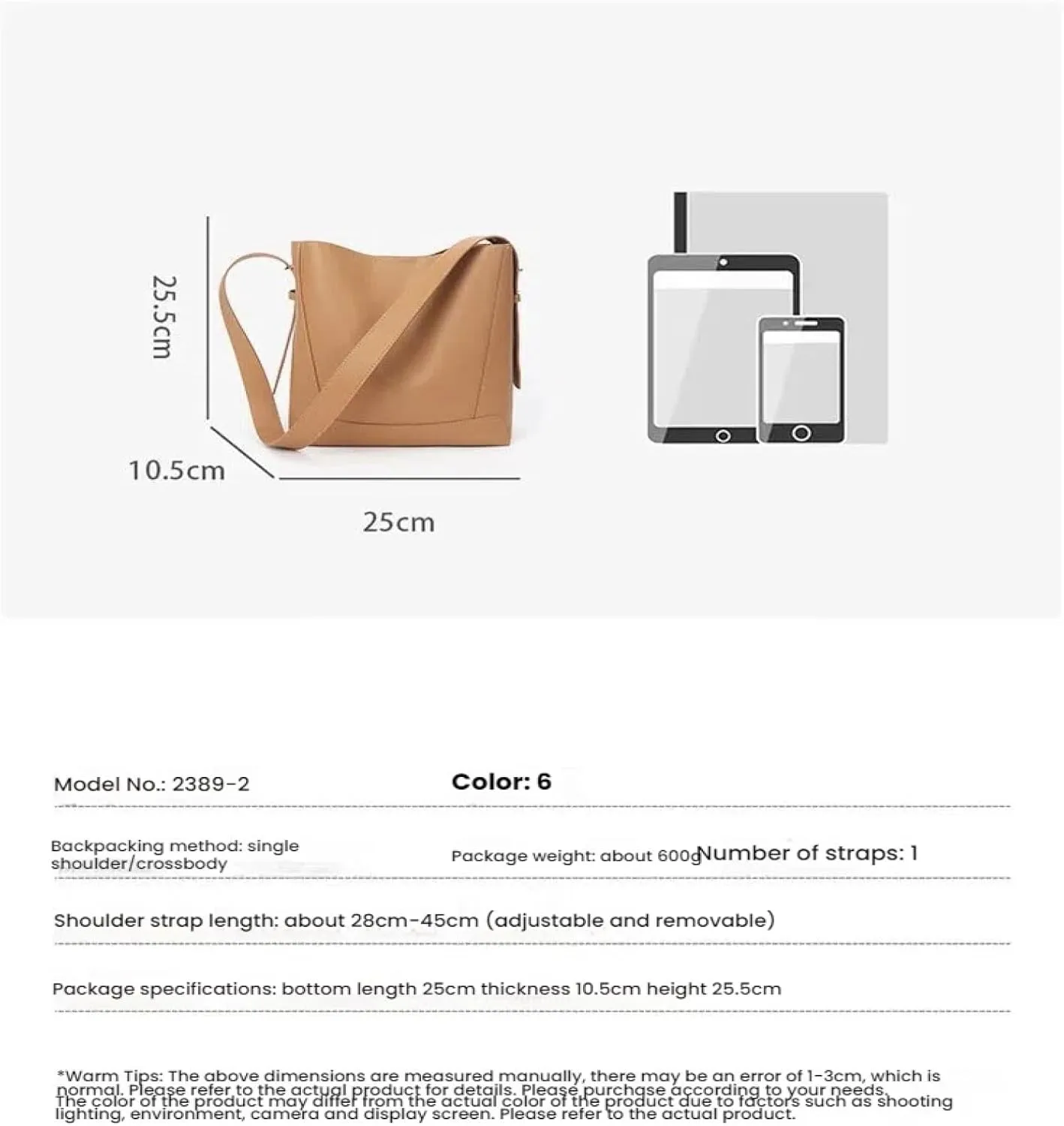 Large-Capacity Crossbody Leather Shoulder Commuter Bucket Women's Bag