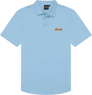 Le TIGRE Classic Cotton Polo Shirts for Men - Breathable Collared Shirts for Men with Stretch - Machine Washable Mens Polo Shirts - Sky Blue, Size L