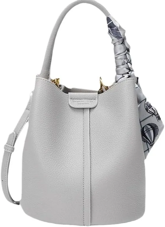 Leather Bucket Crossbody Bag