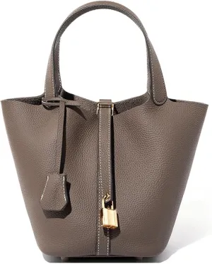 Leather Bucket Women's Basket Handbag Changing Bridal Wedding Bag