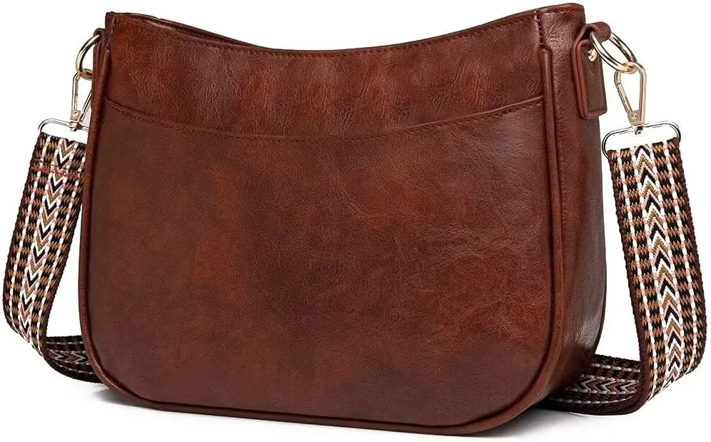 Leather Crossbody Bags for Women - Trendy Hobo Shoulder Purse, Adjustable Strap, Stylish Tote for Work, Travel & Casual Use