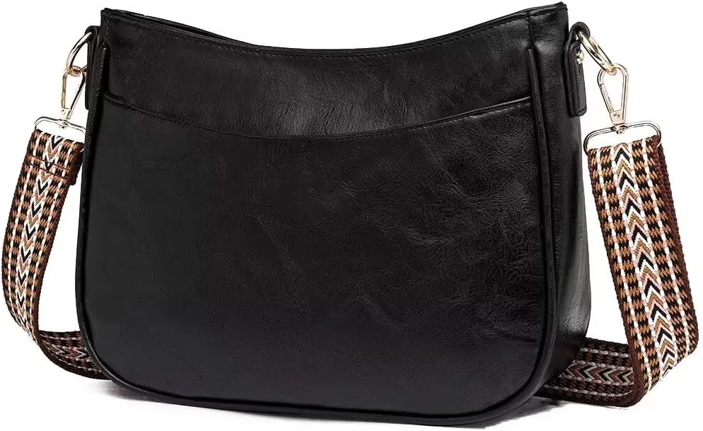 Leather Crossbody Bags for Women - Trendy Hobo Shoulder Purse, Adjustable Strap, Stylish Tote for Work, Travel & Casual Use