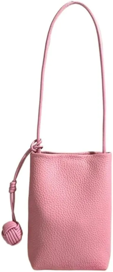 Leather Shoulder Crossbody Bag Soft Bucket Bag for Women Hobo Phone Pouch Purse Versatile Casual Cute Small Chic stylish