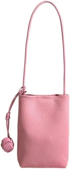 Leather Shoulder Crossbody Bag Soft Bucket Bag for Women Hobo Phone Pouch Purse Versatile Casual Cute Small Chic stylish