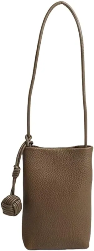 Leather Shoulder Crossbody Bag Soft Bucket Bag for Women Hobo Phone Pouch Purse Versatile Casual Cute Small Chic stylish