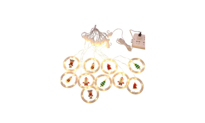 LED Cartoon Santa Curtain Lights