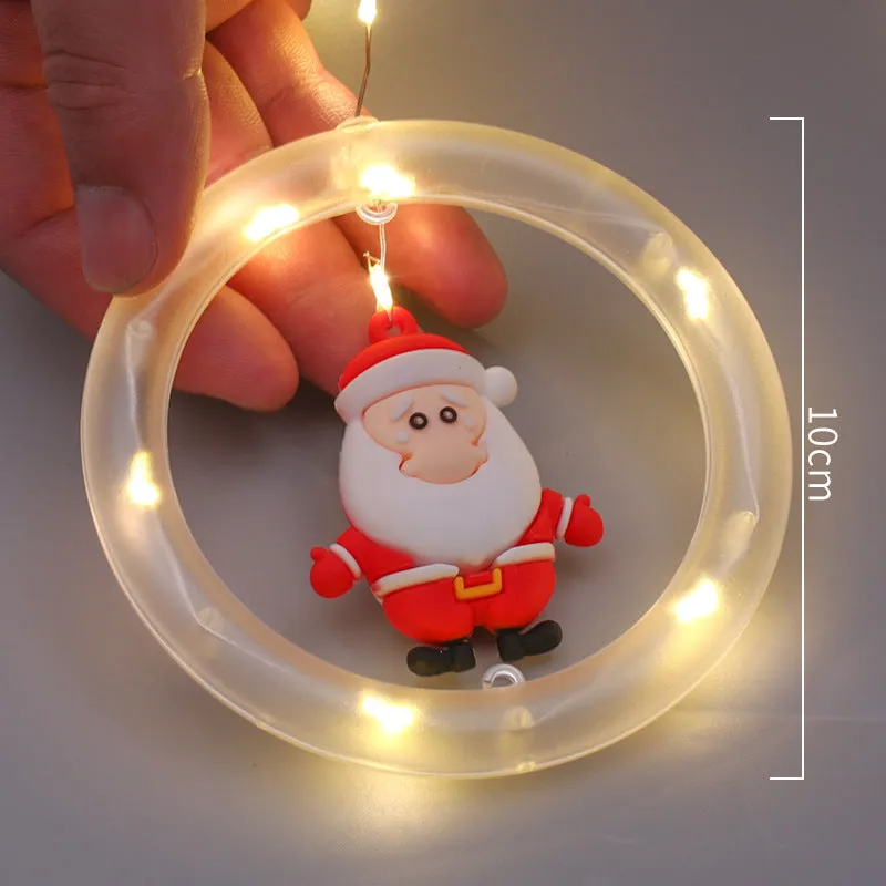 LED Cartoon Santa Curtain Lights