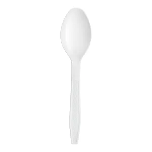 Light-Weight White Disposable Plastic Tea Spoons