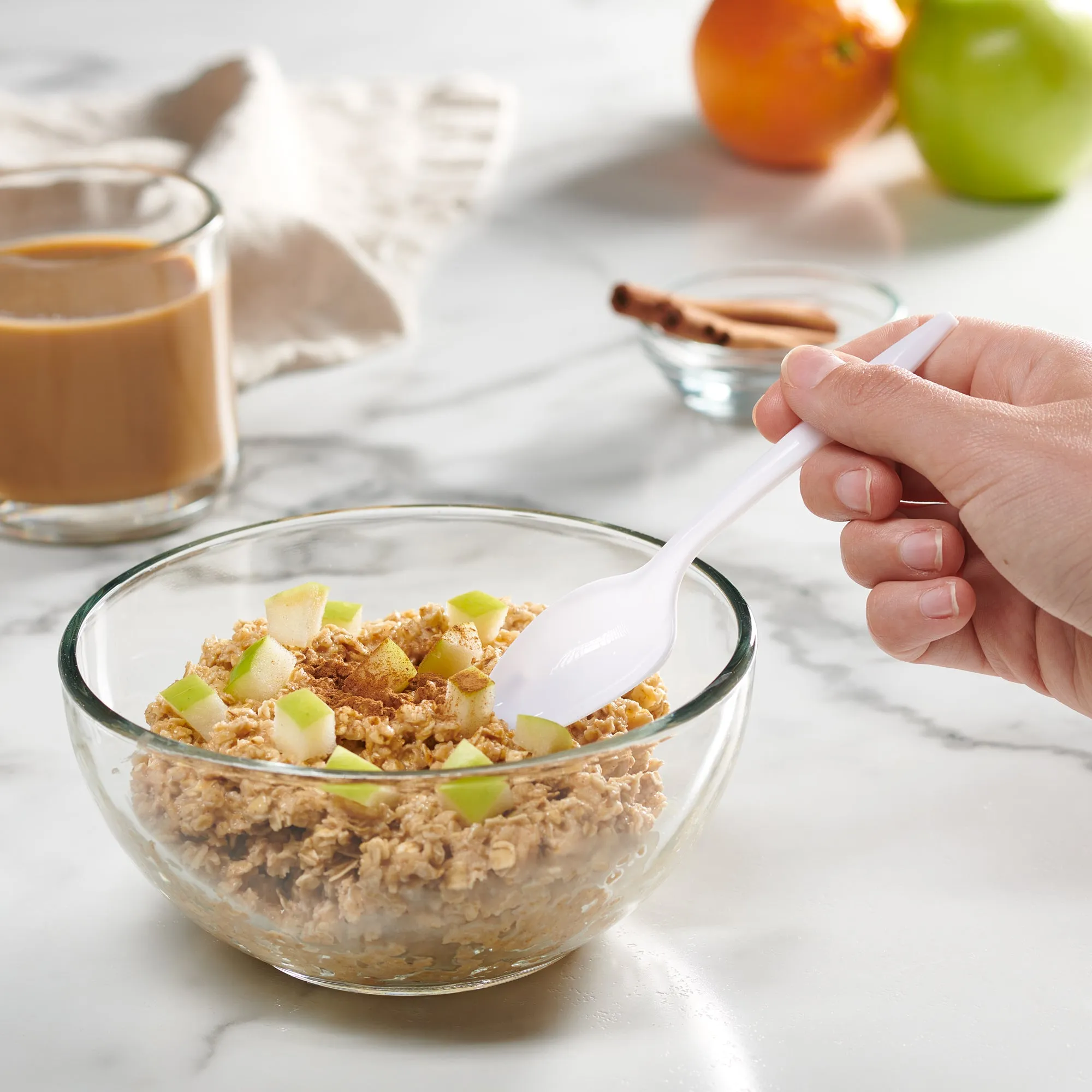 Light-Weight White Disposable Plastic Tea Spoons