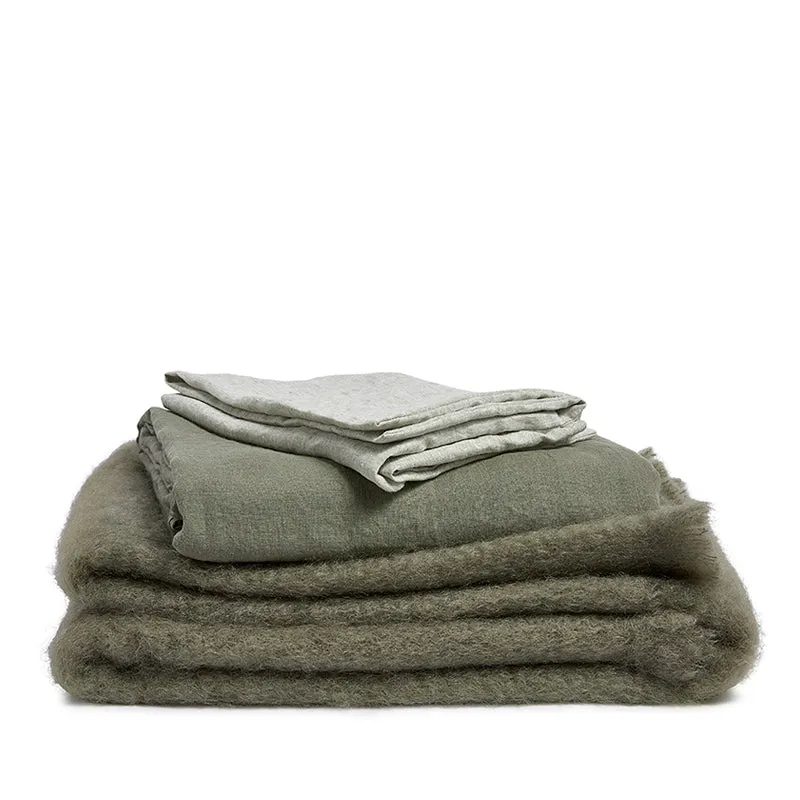 Linen pillow case sage