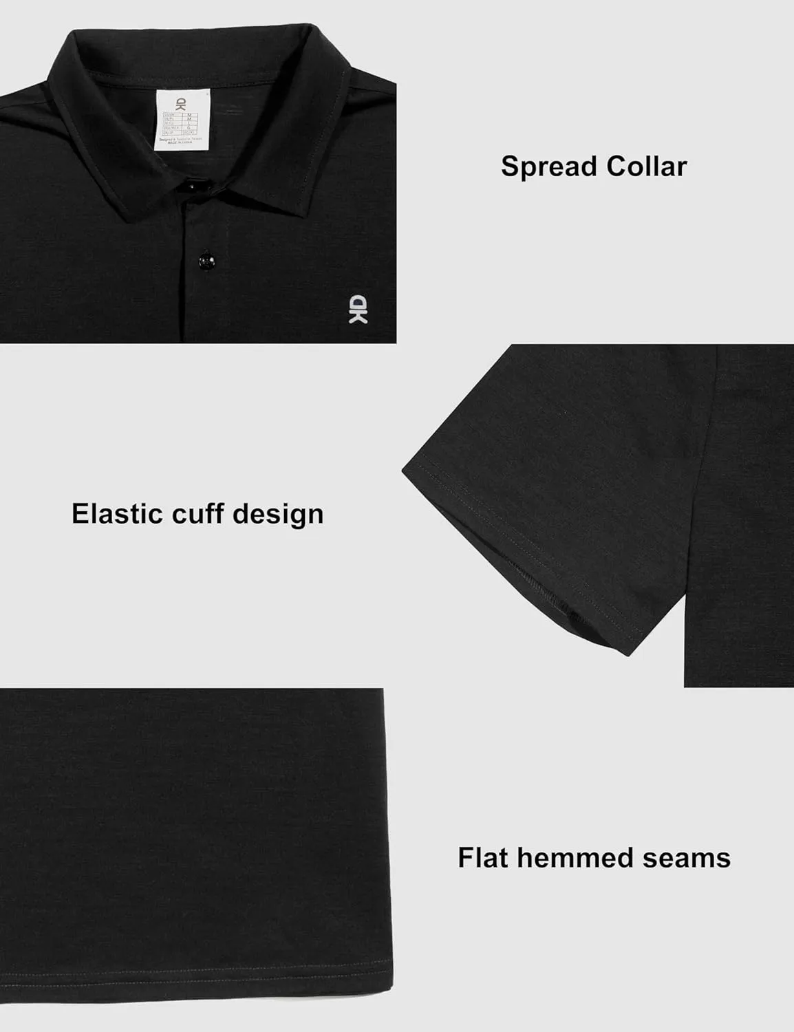 Little Donkey Andy Mens Wool Polo Shirts Moisture Wicking, Quick-Dry Performance Short Sleeve Golf Shirts for Men