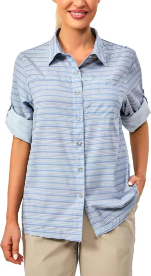 Little Donkey Andy Women's Quick Dry Safari Shirts, Lightweight Long Sleeve Outdoor Shirts for Hiking Fishing