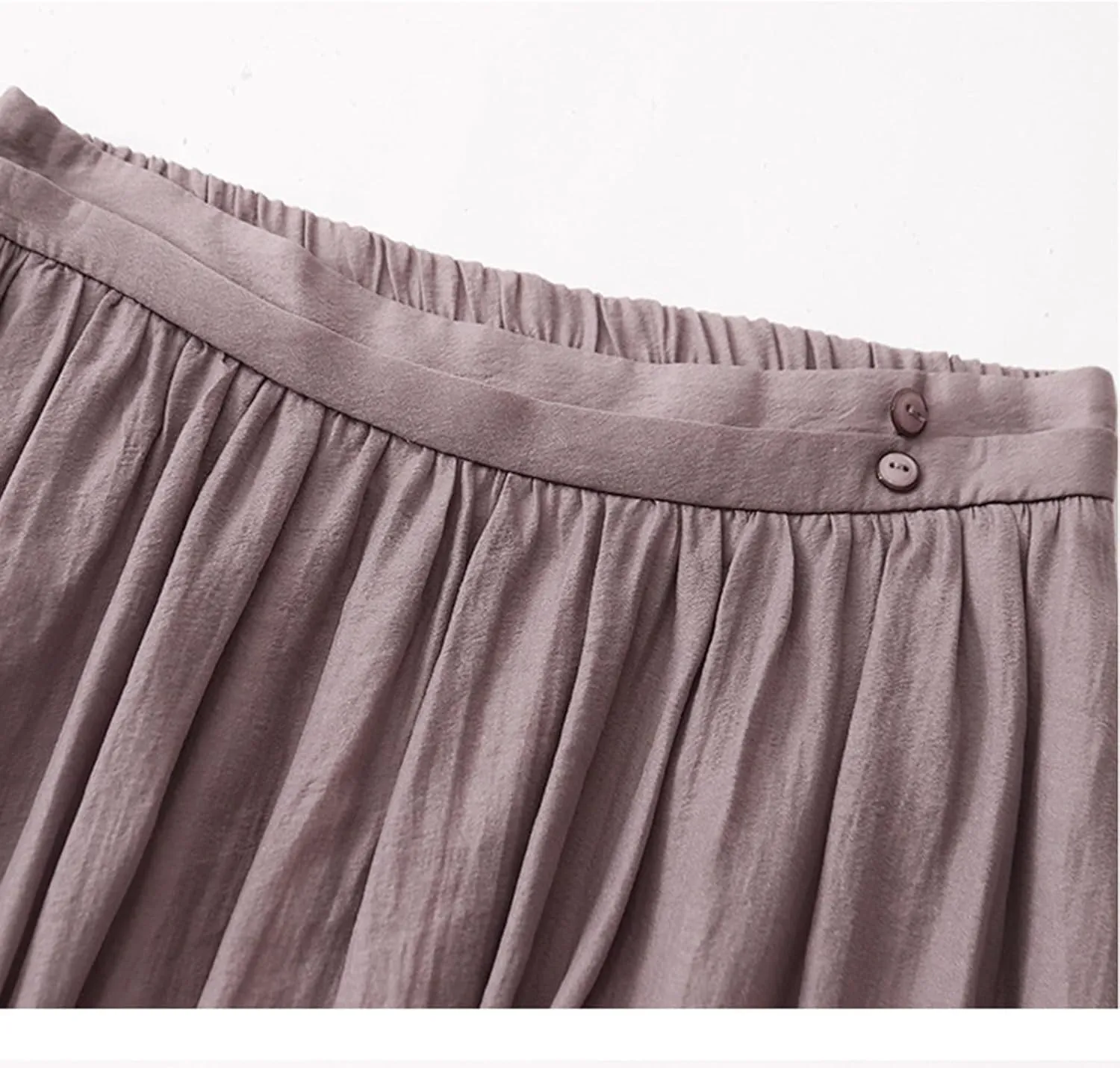 Long Skirts for Women Cozy Elastic Waist Linen Skirt Solid Color Flowy Swing Layered Skirts Pleated Tulle Skirt