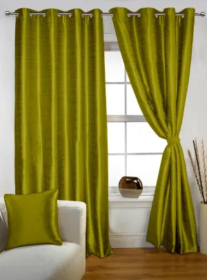 Lushomes blackout curtains 9 feet, Silk Curtain, Green Purple Curtain with Blackout Matching Lining, Door Curtains, Curtain for Living, Curtains & Drapes, urban space curtains(54X90 inches, Set of 1)