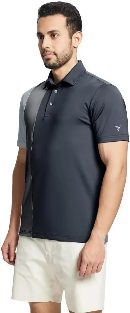 M MAELREG Mens Golf Polo Shirts Short Sleeve Dry Fit Casual Performance Moisture Wicking Color Block Polo Shirts for Men