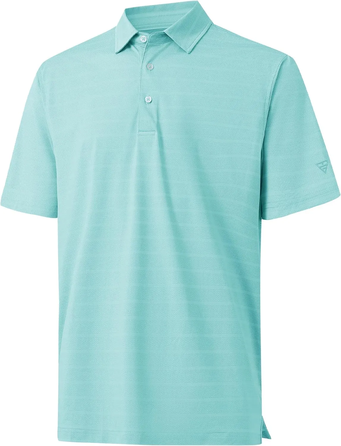 M MAELREG Men's Golf Shirts Moisture Wicking Dry Fit Lightweight Performance Short Sleeve Jacquard Striped Polo Shirts