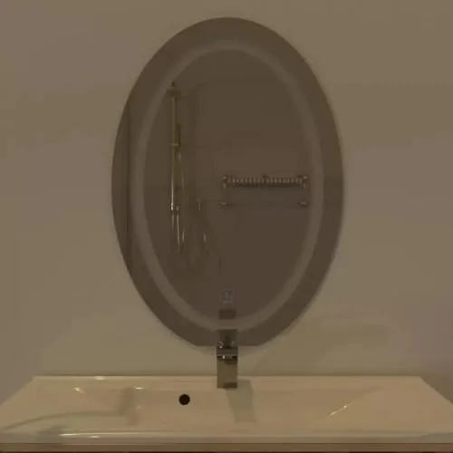 MAISSON Bathroom LED Mirror with Touch Sensor, 3 Light Effects, Glass, Oval LED-M-83 (18 x 48 Inch)