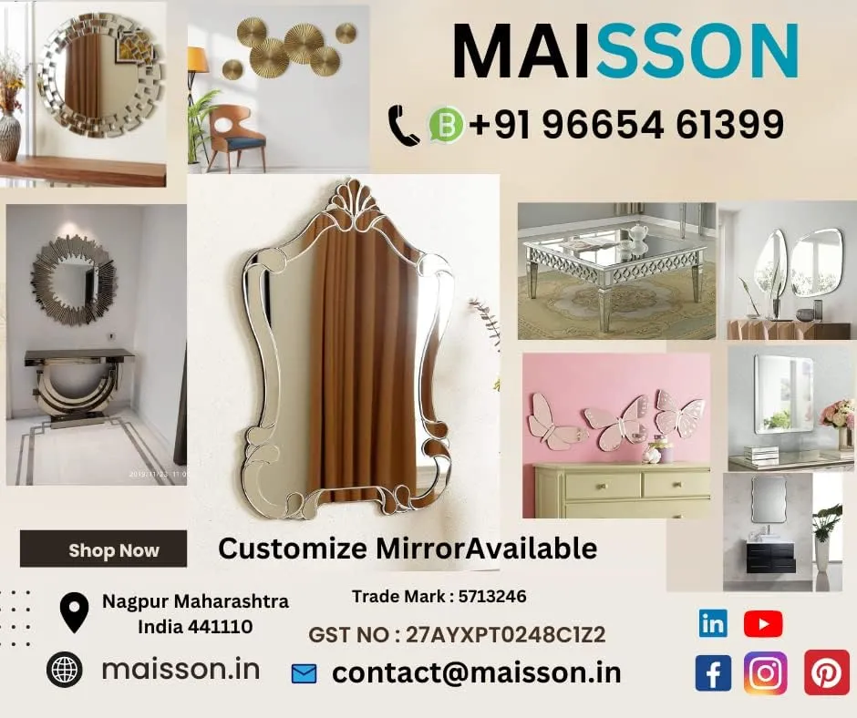 MAISSON Bathroom LED Mirror with Touch Sensor, 3 Light Effects, Glass, Rectangular LED-M-8 (18 x 18 Inch)