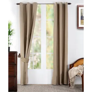 Marly Matt Solid 2PC Red Curtain Set