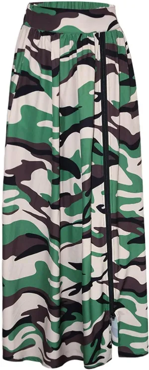 Maxi Skirts for Women High Slit Denim Hip-Wrapped Skirt Floral Print Long Jean Skirts Trendy Sexy Camo Flowy Skirt