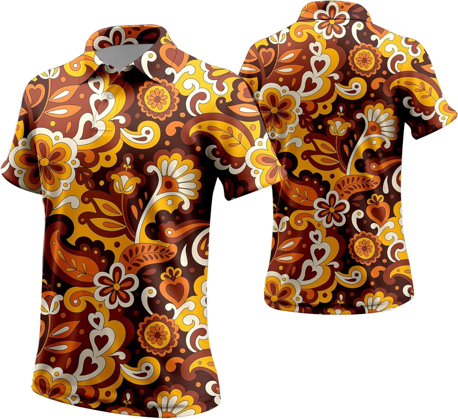 Mens 70s Golf Shirts for Men,Funny Golf Shirts for Men Short Sleeve,Mens 70s Shirt 70s Outfits for Men