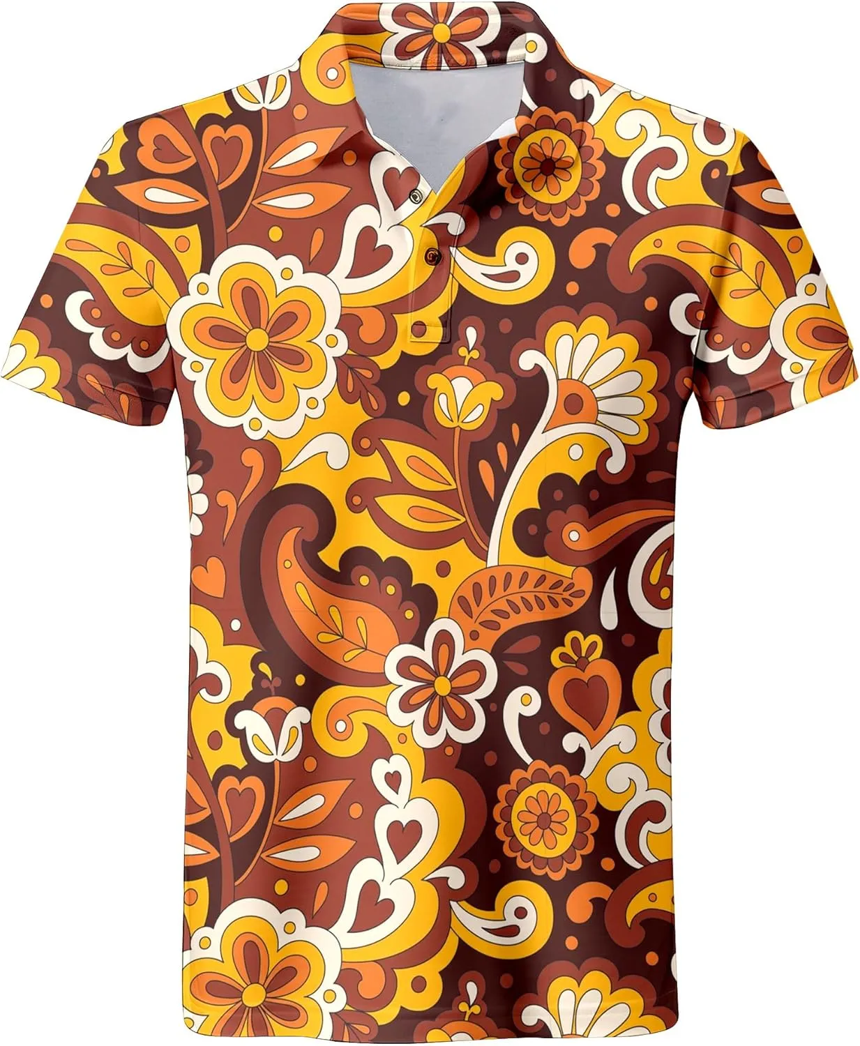 Mens 70s Golf Shirts for Men,Funny Golf Shirts for Men Short Sleeve,Mens 70s Shirt 70s Outfits for Men