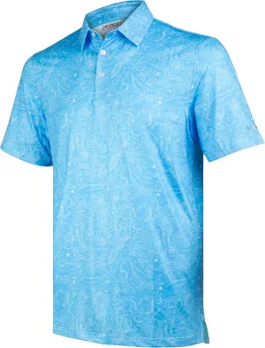 Men's Golf Shirts Short Sleeve Moisture Wicking Print Patterns Collared Performance Polo Golf Shirts for Men Dry Fit