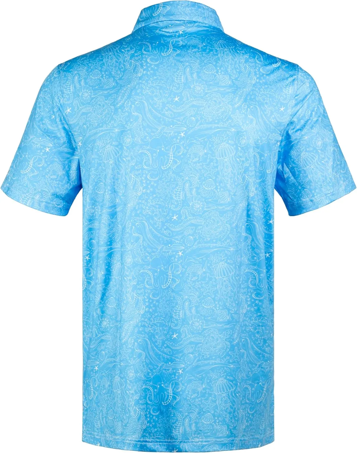Men's Golf Shirts Short Sleeve Moisture Wicking Print Patterns Collared Performance Polo Golf Shirts for Men Dry Fit