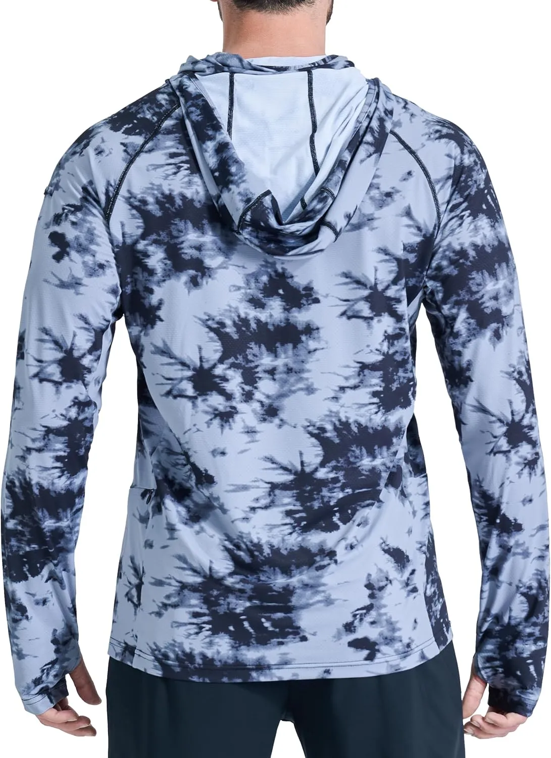 Men's Sun Protection Fishing Shirts UPF 50  Lightweight Hoodie Long Sleeve UV SPF Hooded Shirts with Mask Rash Guard