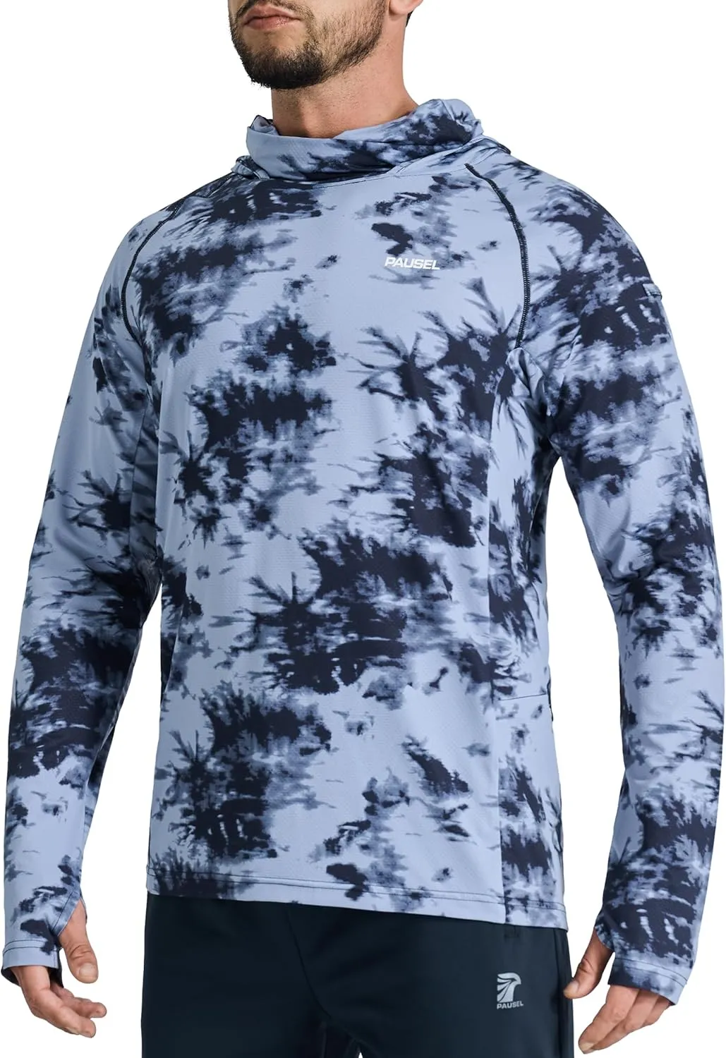 Men's Sun Protection Fishing Shirts UPF 50  Lightweight Hoodie Long Sleeve UV SPF Hooded Shirts with Mask Rash Guard