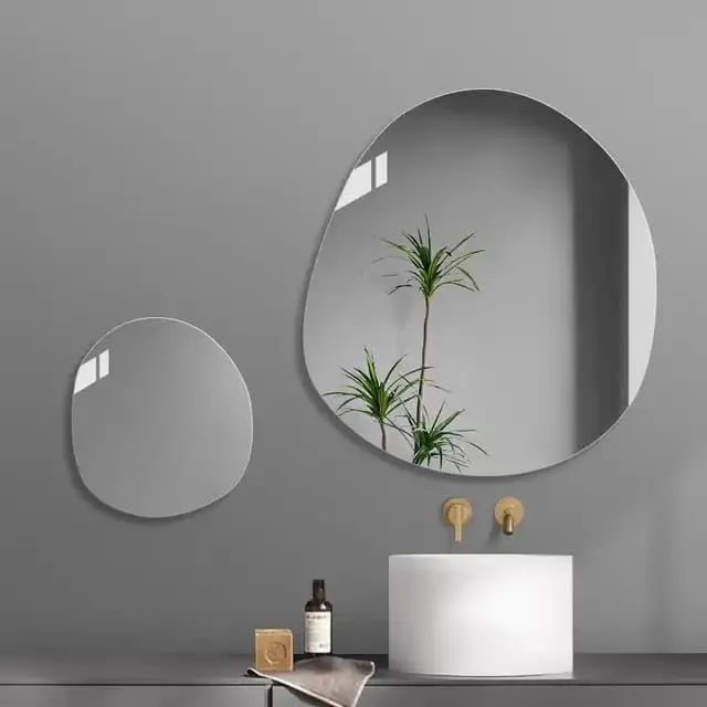 MERKEZI ART MC40 Decorative Wall Mirror for Bathroom, Living Room, Bedroom, Vanity Mirrors, Makeup, Circle 24 x 24 Inch,12X12 inch(2 Piece)