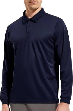 MIER Men's Quick Dry Polo Shirts Polyester Casual Collared Shirts Short Sleeve, Moisture-Wicking, Sun Protection