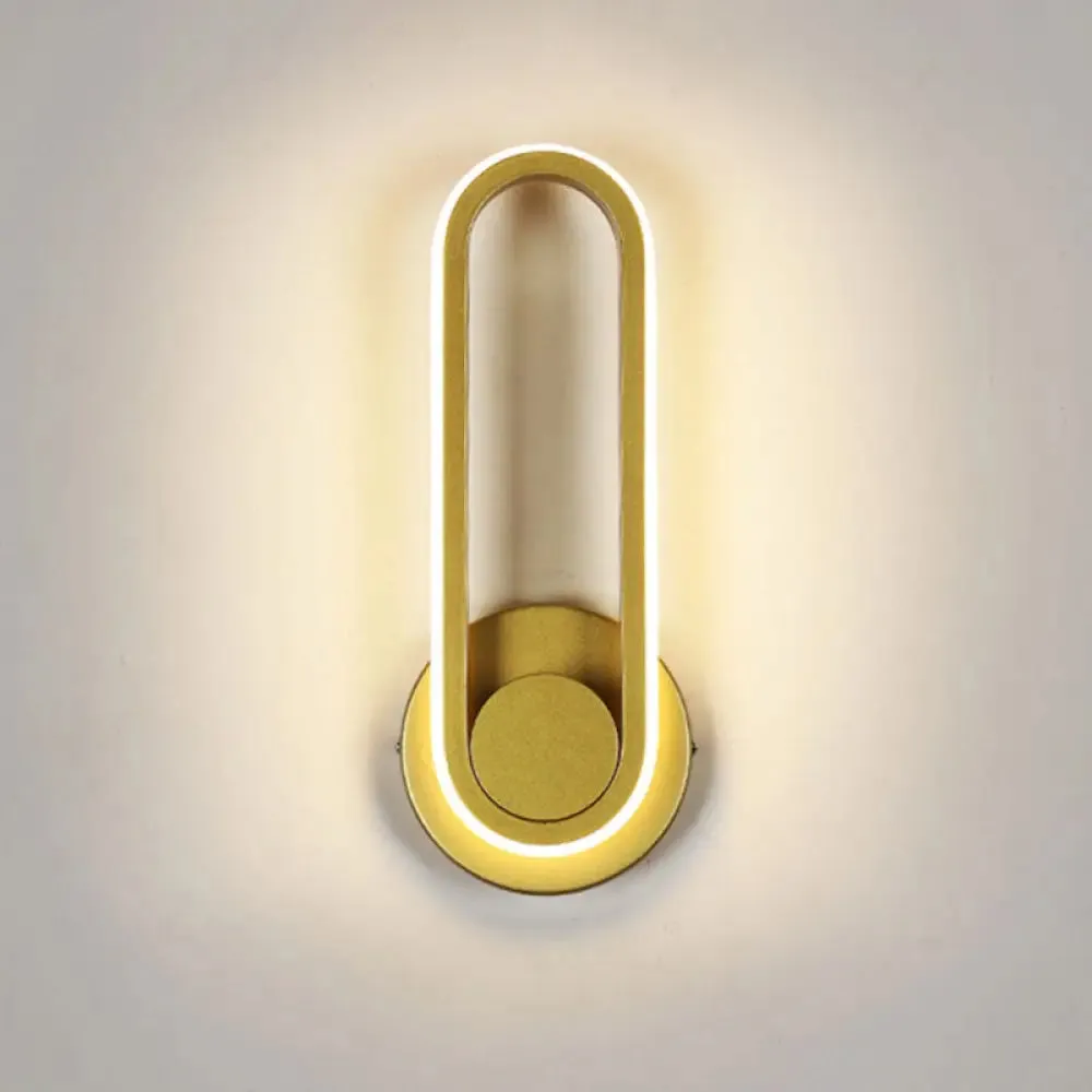 Minimalist LED Oval Wall Sconce Light for Living Room - Stylish Metal Mount Lighting