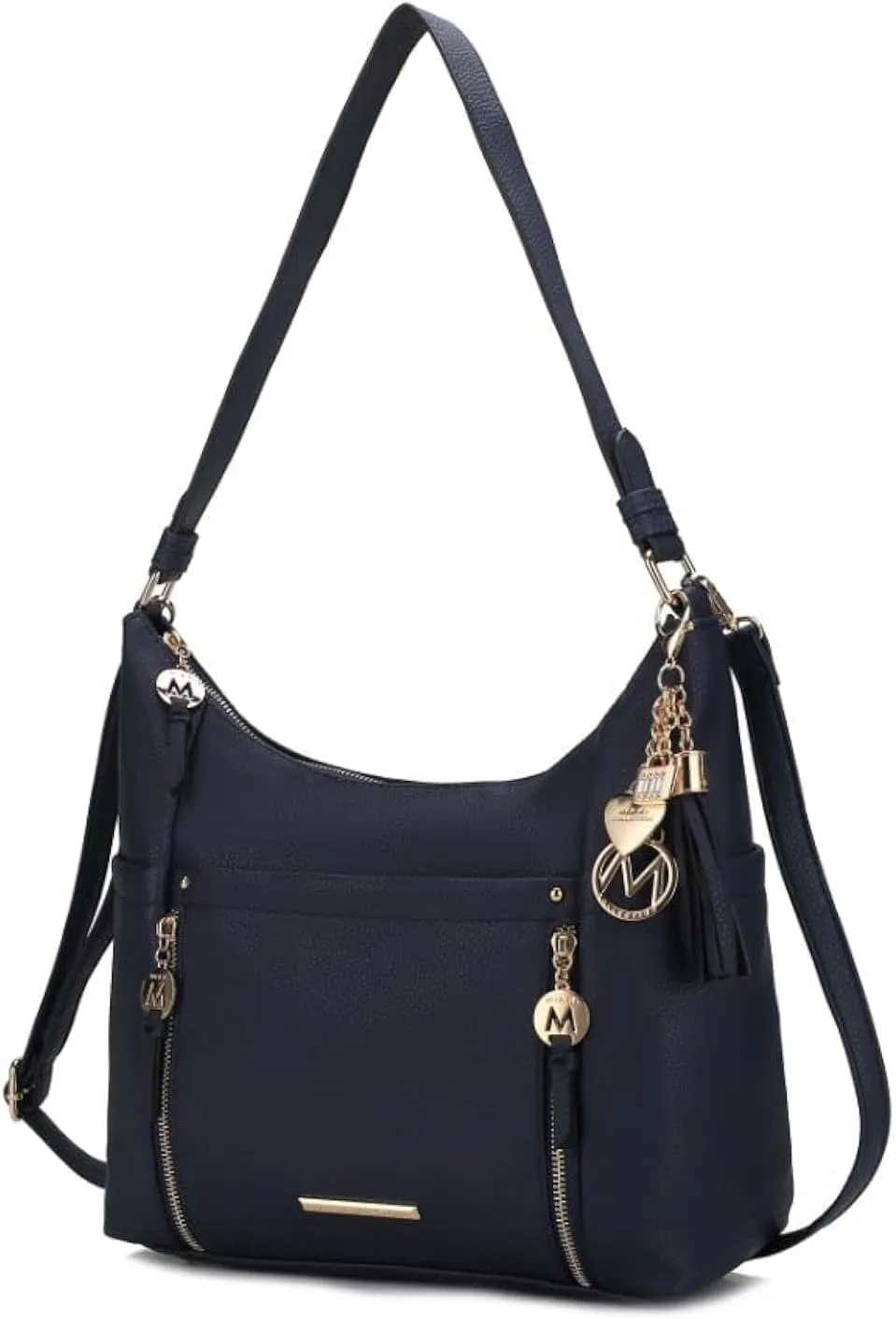 MKF Collection Shoulder Bag for Women, Vegan Leather Crossbody, Hobo Fashion Handbag Messenger Purse