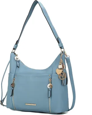 MKF Collection Shoulder Bag for Women, Vegan Leather Crossbody, Hobo Fashion Handbag Messenger Purse