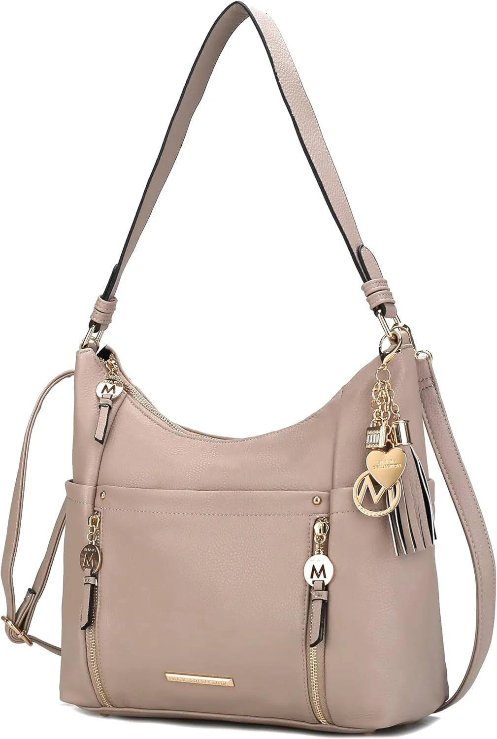 MKF Collection Shoulder Bag for Women, Vegan Leather Crossbody, Hobo Fashion Handbag Messenger Purse