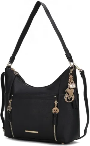 MKF Collection Shoulder Bag for Women, Vegan Leather Crossbody, Hobo Fashion Handbag Messenger Purse