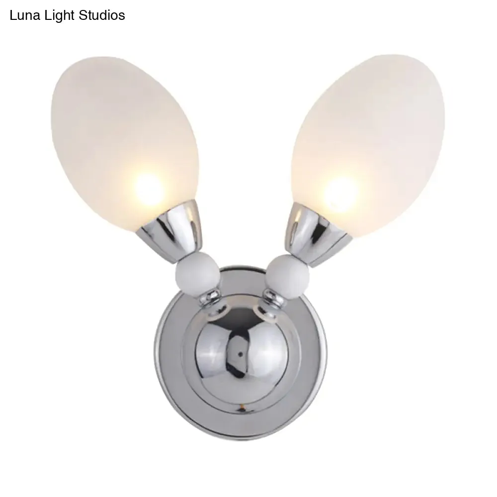 Modern Chrome Egg Wall Light Fixture with 2/3 White Glass LED Lights
