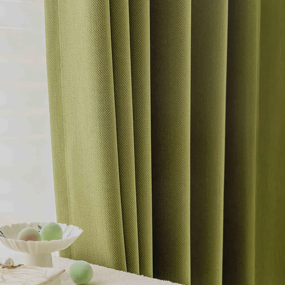 Modern Design Premium Herringbone Chenille Blackout Curtain