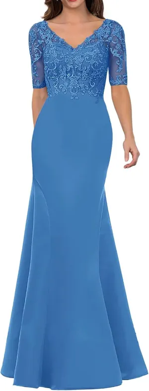 Mother of The Bride Dresses Long Formal Evening Gowns Appliques Wedding Guest Dresses