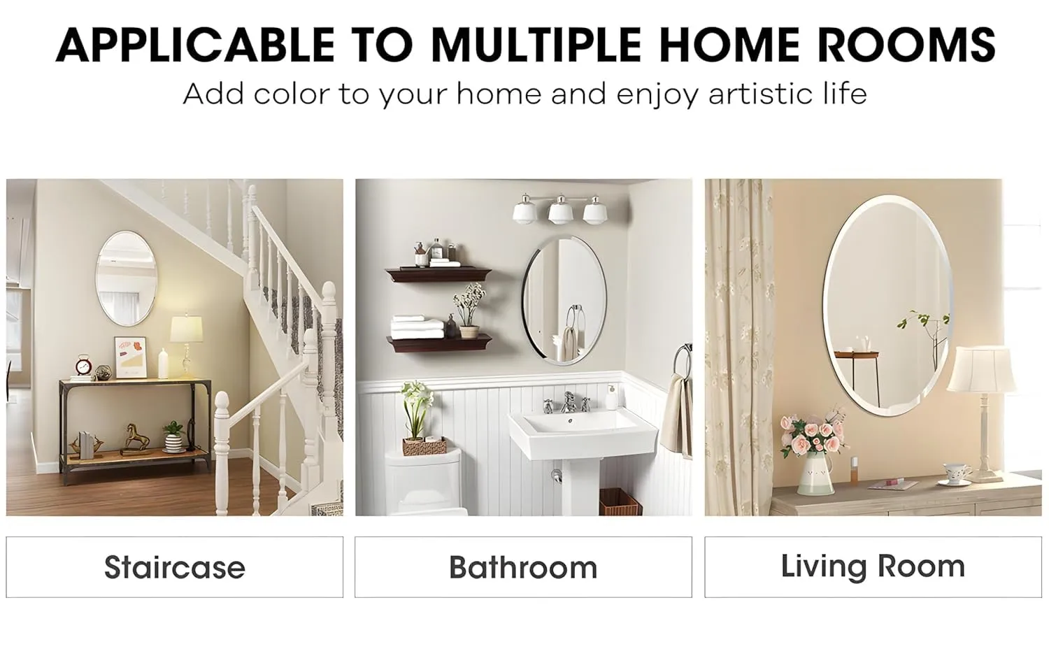 MVM Enterprise Shape Adhesive Mirror Sticker for Wall on Tiles Bathroom Bedroom Living Room Basin Mirror Bathroom Wall Mirror Stickers Unbreakable Plastic Mirror Stickers for Wall